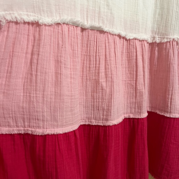 Women’s SMITH & SOUL BNWT Multicolor Pink And White Long Sleeve Dress Tiered XXL - Picture 5 of 12